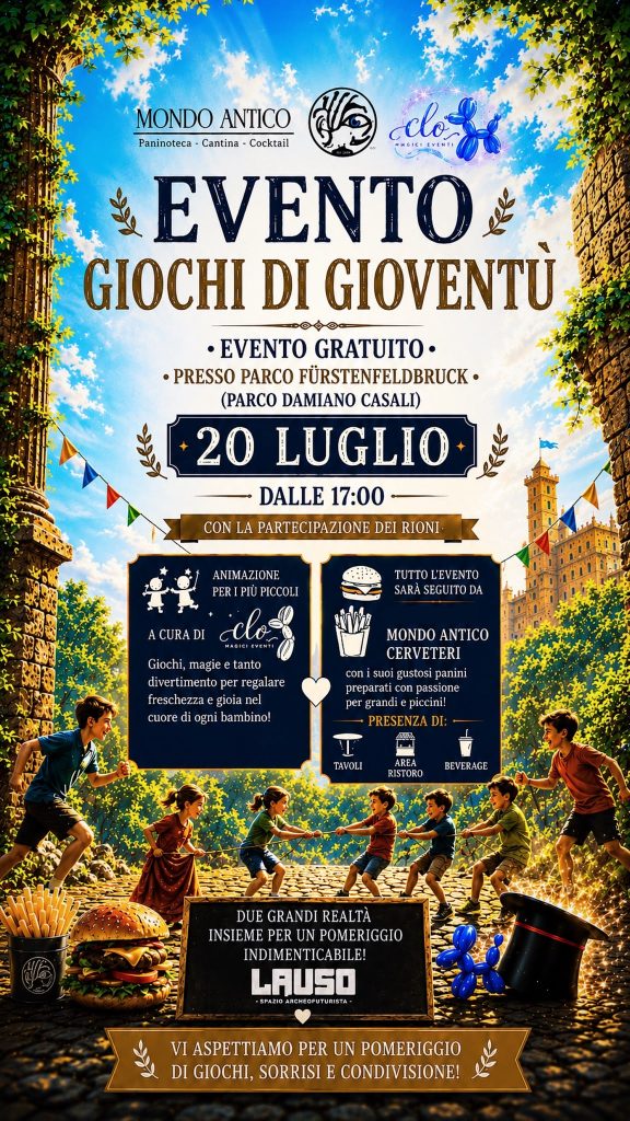 Cerveteri, al Parco Fürstenfeldbruck arrivano i “Giochi di Gioventù”