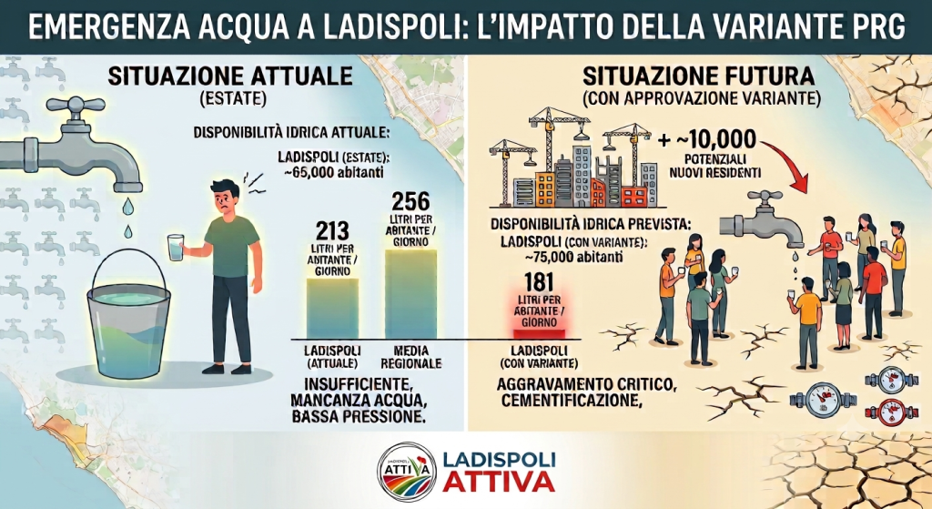 Emergenza acqua, Ladispoli Attiva: "Era tutto previsto, fermare la cementificazione senza infrastrutture"
