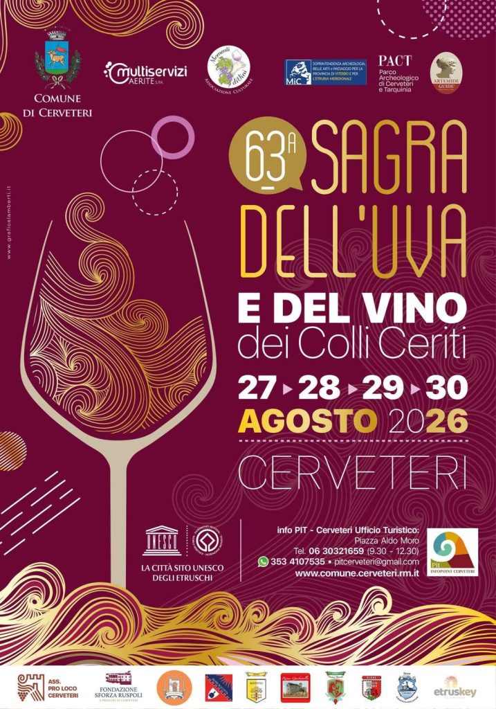 63ª Sagra dell’Uva e del Vino dei Colli Ceriti: grandi concerti, tradizione con i Rioni e promozione del territorio