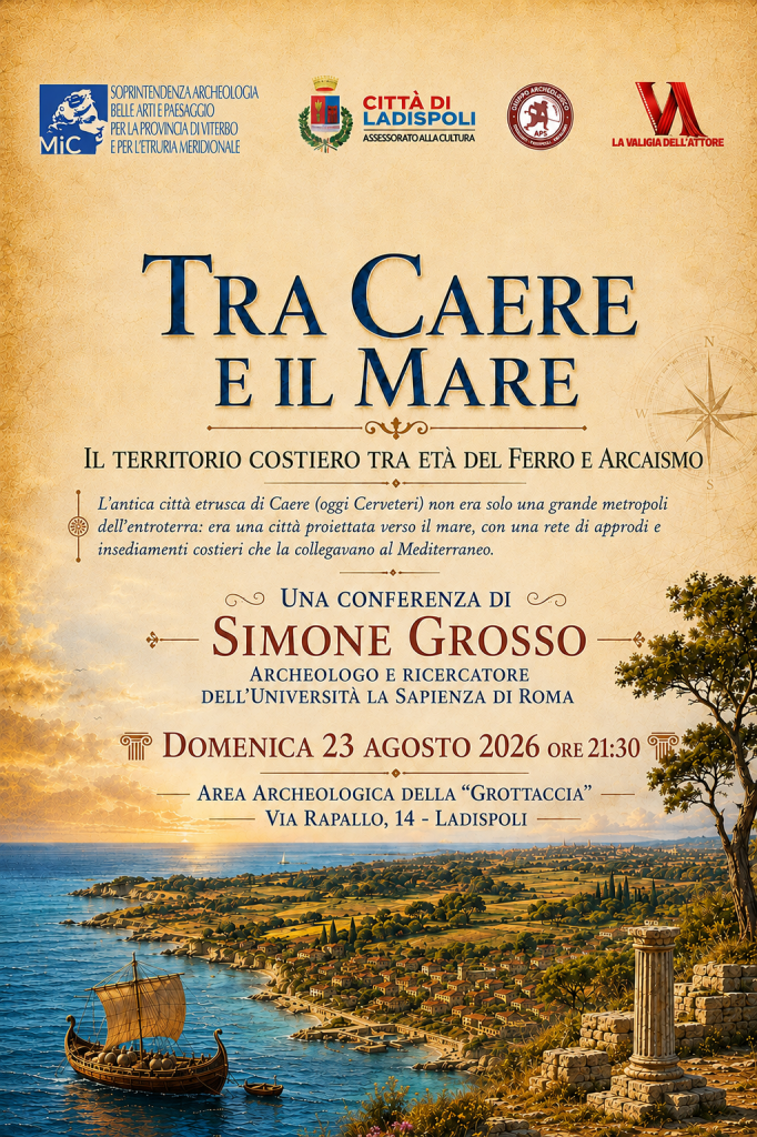 Conferenza “Tra Caere e il mare”. L'archeologo ceretano Simone Grosso racconta Cerveteri oltre le necropoli