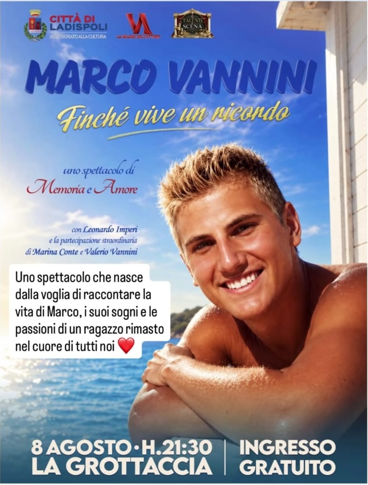 Ladispoli ricorda Marco Vannini con lo spettacolo “Finché vive un ricordo”
