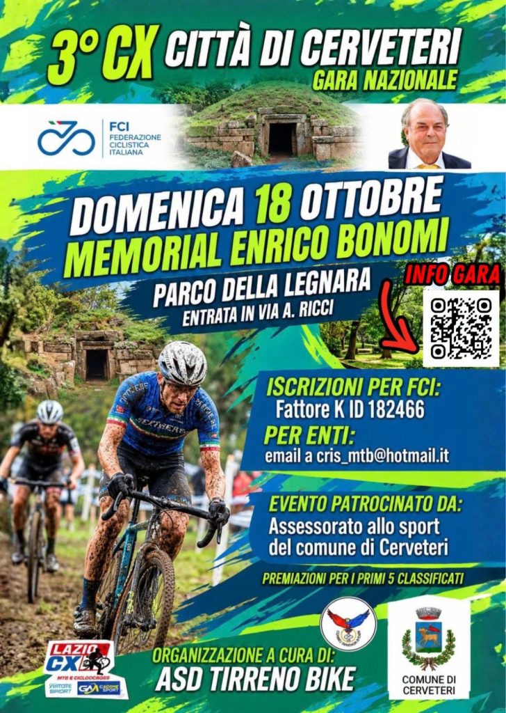 Cerveteri, alla Legnara il ciclocross nazionale con il Memorial Enrico Bonomi